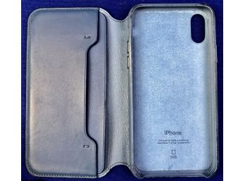 Apple  - IPhone Case - Blue Leather Folio