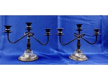 Wrought Iron Candelabra With Crystal Details