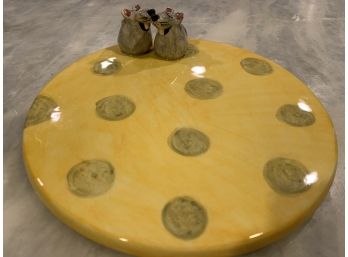 French Ceramic Cheese Plate - Signed Ammi