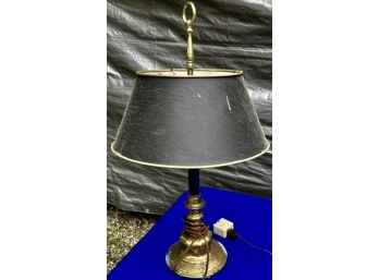 Brass French Bouillotte Inspired Table Lamp - With Black Tole Shade