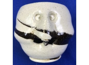Studio Pottery Face Crock - Signed On Base
