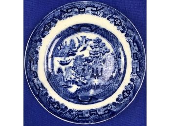 Antique Blue Willow Plate - Signed Barker Bros - Made In England - Longton