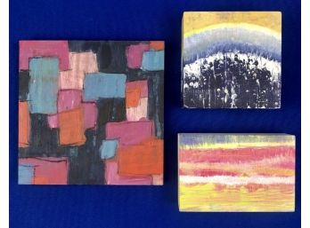 Three Original Contemporary Paintings On Board