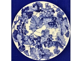 Ceramica Quadrifoglio Italy- Blue & White Grapes With Vines -