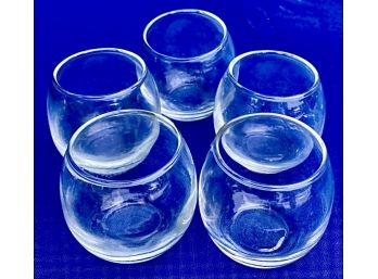 Set Of Five Glass Candle Votives