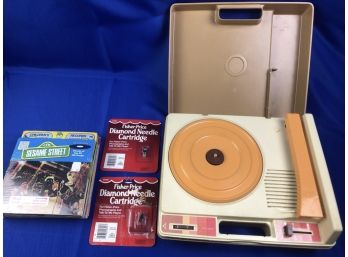 Vintage Fisher Price Record Player With Loads Of Records & Needle Cartridges