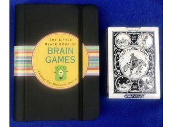 Knot Tying Deck Of Playing Cards & Little Black Book Of Brain Games (Book.- Unsued)