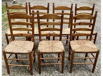 Set Of Seven Country French Dining Chairs