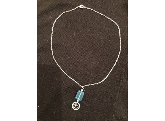 Silver Necklace With Art-glass Bead