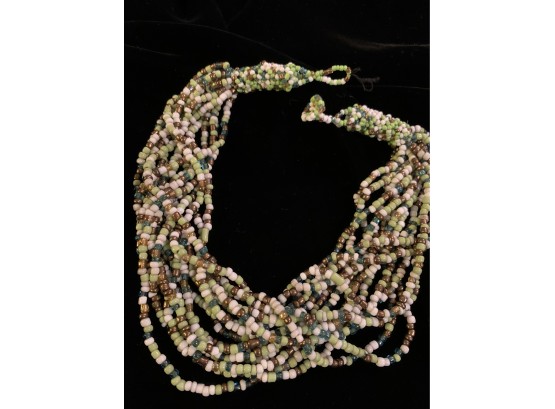 Multi- Strand Glass Bead Necklace