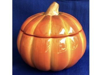 Vintage FTD Ceramic Pumpkin Container With Lid