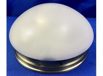 Ceiling Lighting Fixture - Brushed Brass Finish With Opaque White Glass