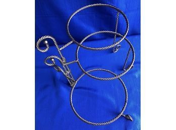 Elegant  Triple Tier Serving Trivet - Gilt Metal Rope Design(1 Of 2)