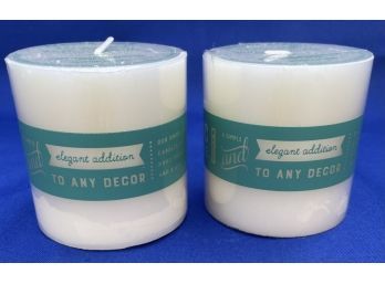 Unscented White Pillar Candles - Brand New - Still In Packaging