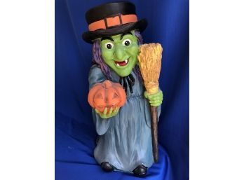Large Outdoor Witch Statue - Fun Halloween Decor! Candy Bowl Hat!!