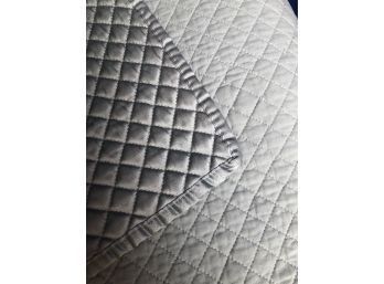 Soft Moss Colored Diamond Quilted Coverlet - Full Queen