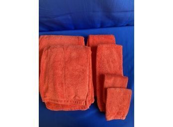 Garnet Hill 100 Percent Cotton Red Towel Set