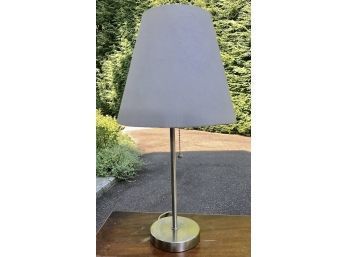 Contemporary Lamp With White Fabric Shade