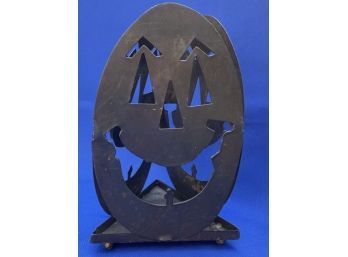 Three-Sided Metal Jack O Lantern Votive Candle Holder - Charming On A Table Or In A Window