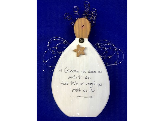 Wooden Angel With Grandmother Quote 'You Mean So Much To Me'