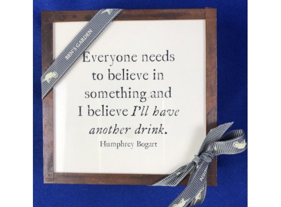 'Ben's Garden' Quote Coasters - Ribbon Wrapped Set Of Four - Great Hostess Gift!