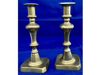 Antique English Brass Candle Holders - Circa 1870's