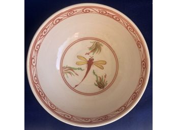 Chinoiserie Dragonfly Bowl - Great Display Or Serving Piece