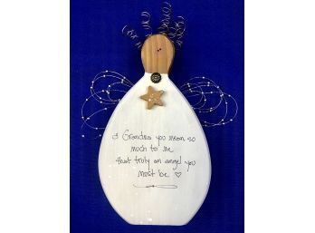 Wooden Angel With Grandmother Quote 'You Mean So Much To Me'