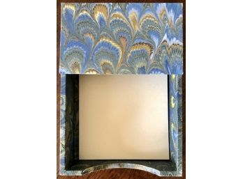 Vintage IL PAPIRO Firenze Italy Marbled Paper Holder - Made In Italy - Signed On Base