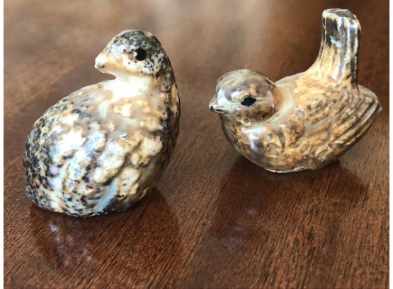 Pair Of Miniature Ceramic Birds