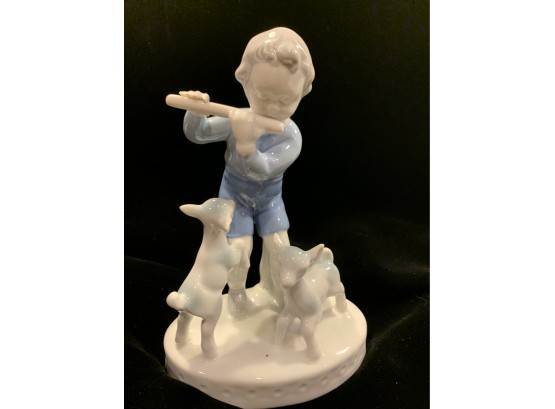 Figurine Of Boy With Baby Goats