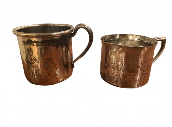 Two Antique Silver Baby Cups