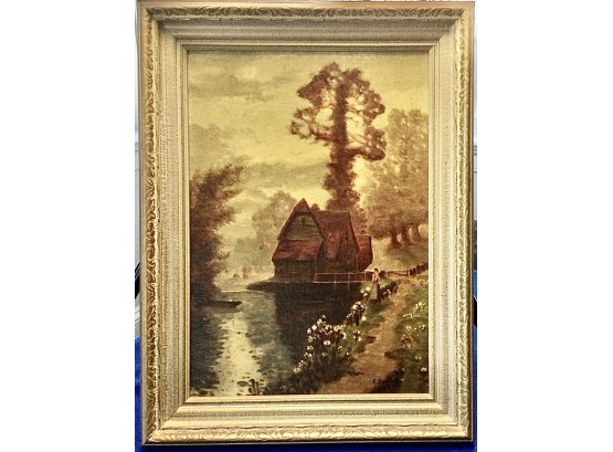 Painting By E. Daoust,  1944 One Of Two In Set