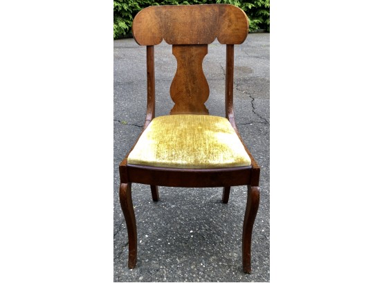 Antique Crotch Mahogany Chair With Slip Seat