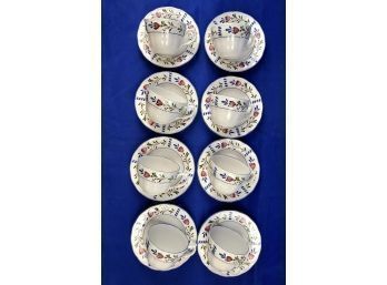 Nikko China - Eight Cups & Saucers - Signed 'Provincial Designs '