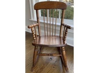 Vintage Child's Rocking Chair - Signed 'Ramsdell - 15 - Gardiner, MASS'