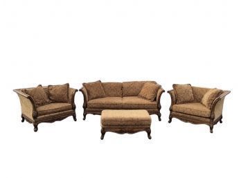 Bernhardt Living Room Set - Couch, Two Chairs, & Matching Ottoman- 'Signed Bernhardt - Lenoir, NC'