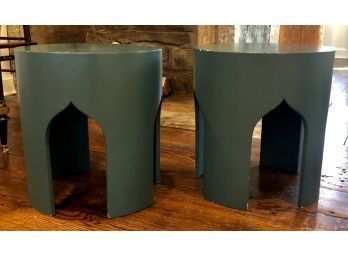 Two Contemporary End Tables Or Garden Stools - Great Pull Up Tables For Living Or Family Room