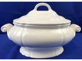 Neuwirth - Made In Portugal - White Covered Pottery Tureen - Signed On Base