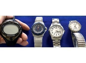 Four Handsome Watches - Tag Heuer, Peugeot Quartz, Soleus, & Timex