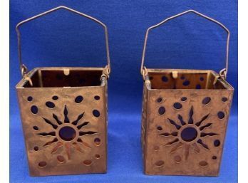 A Pair Of Iron Candle  Or Votive Holders