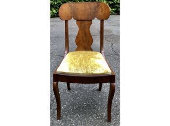 Antique Crotch Mahogany Chair With Slip Seat
