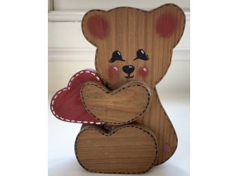 Wooden Valentine Bear