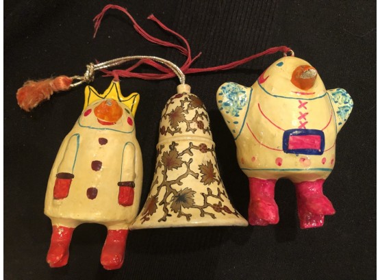 Three Handmade Vintage Ornaments