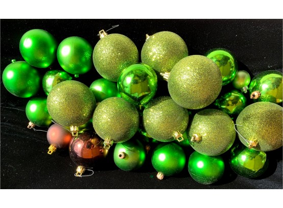 Vintage Green Glass Ornaments