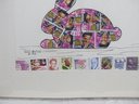 1993 USPS #9918 Complete Elvis Collectible Stamps & 1992 James Burtam Elvis Stamp 'Bunny/Rabbit'