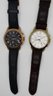 Fossil Watches Mens Navy And Brown Leather #741