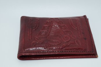 Vintage Red Leather Wallet #470