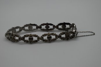 Silver And Clear Stone Antique Bracelet FR #425