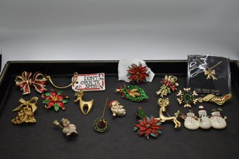 Vintage Holiday Enamel Pendants And Earrings Lot #401